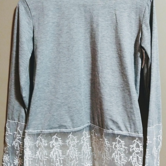 Grey Cotton Lace Shirt - Picture 4 of 4